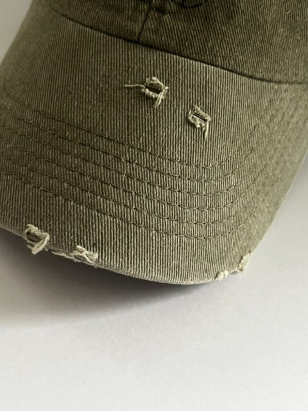 Disney Parks Mickey Mouse Hat Cap Distressed Olive Army Green Adjustable - Picture 5 of 11